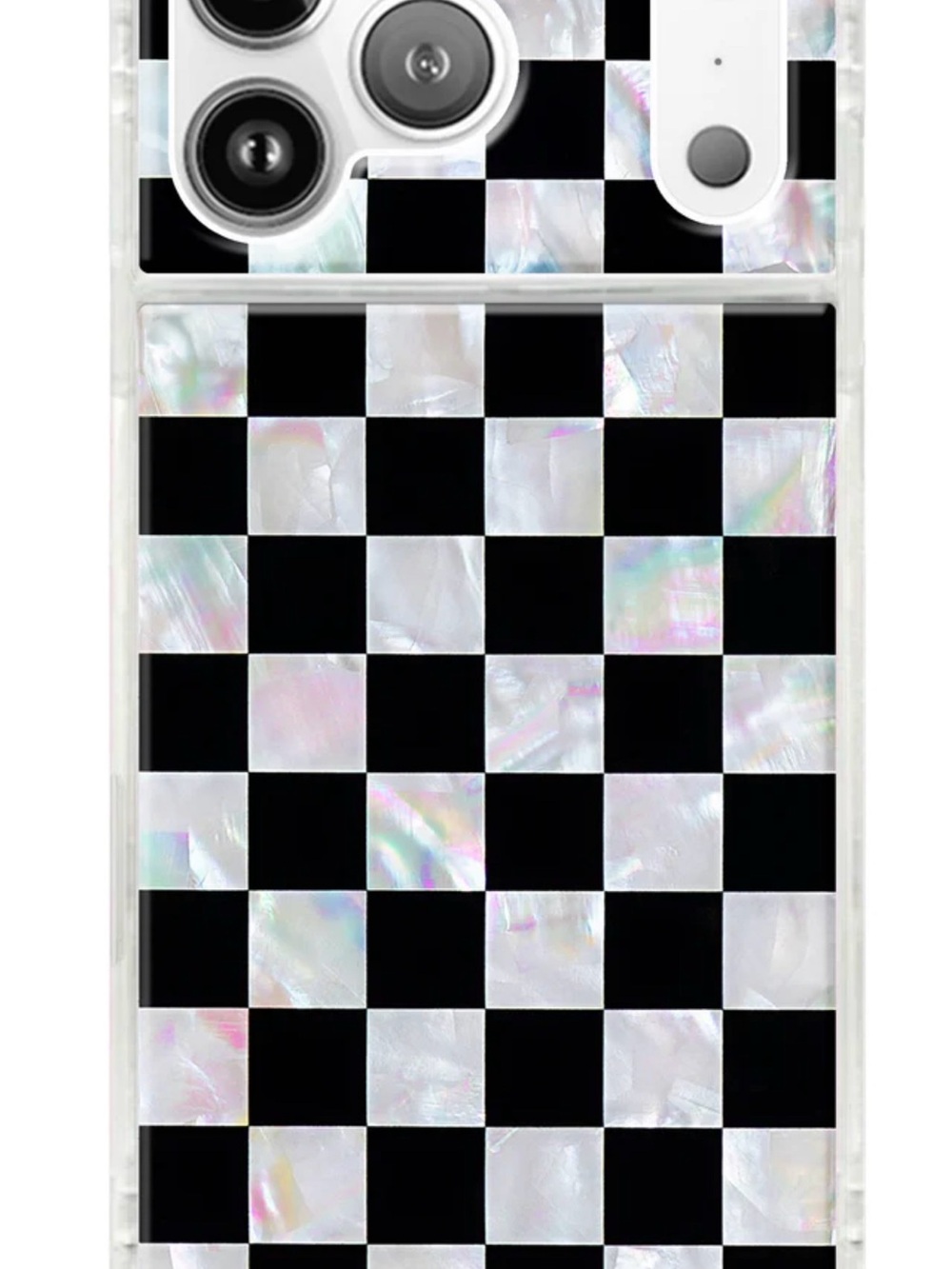 Flaunt Mother-of-Pearl Checkerboard Phone Case